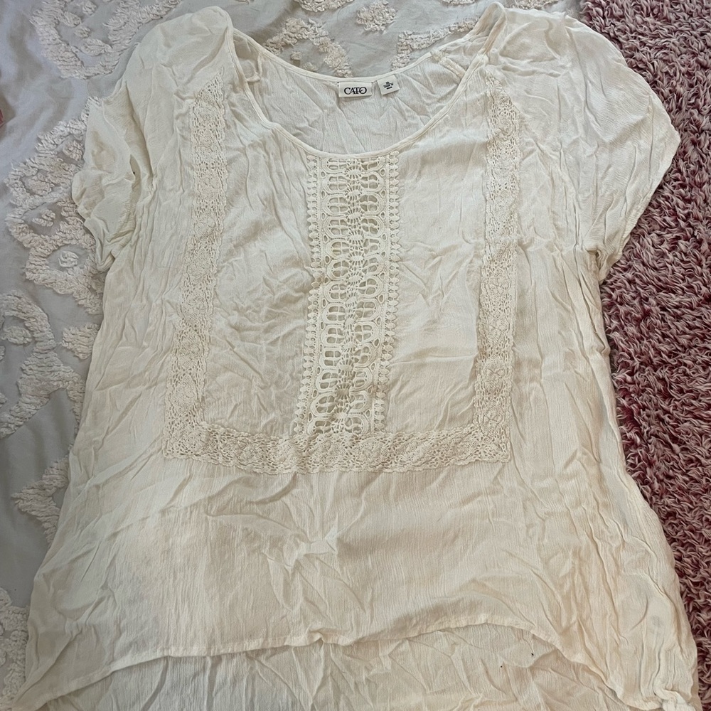 Cato Cream lace top
